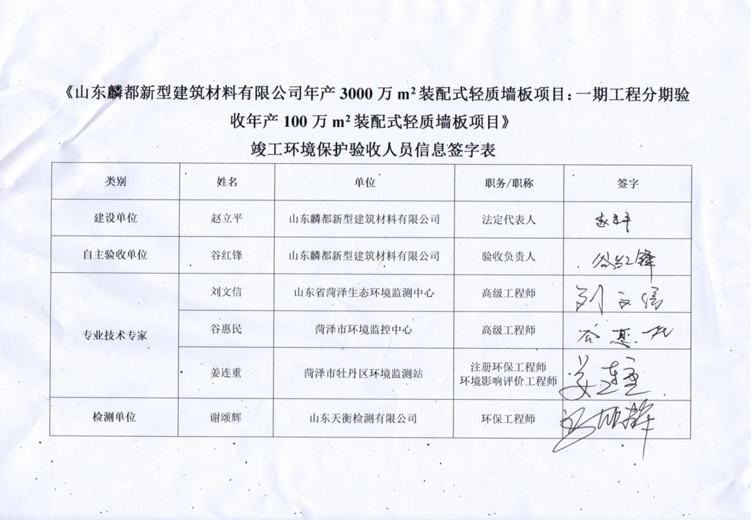 山东麟都新型建筑材料有限公司年产3000万m2装配式轻质墙板项目：一